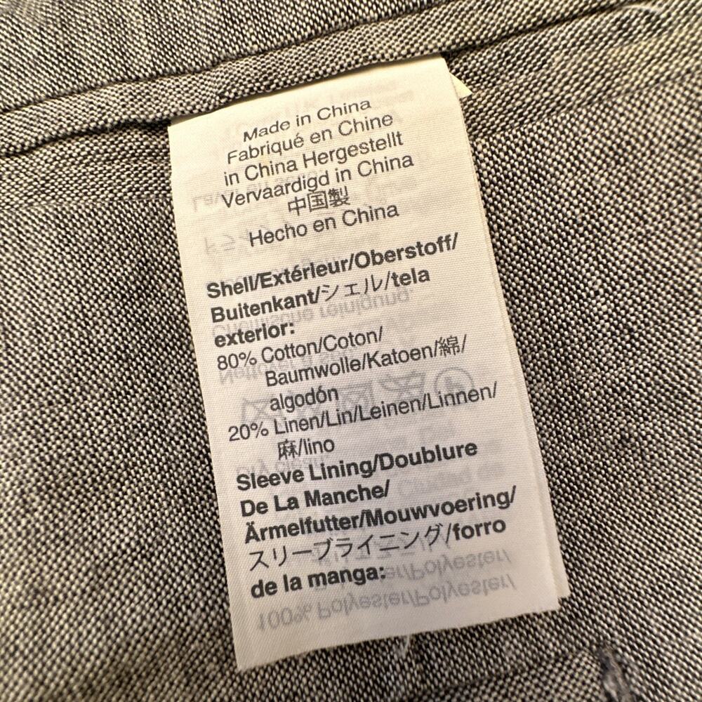 J Crew Ludlow Blazer Mens 36R Gray Somelos Cotton Linen Sport Coat - Picture 4 of 16